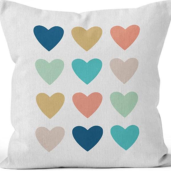 Modern Minimalist INS Rainbow Pillowcase Fresh Printed Linen Cushion Pillowcase Living Room Sofa