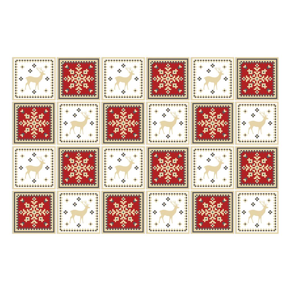 15Cm Art Tile Wall Sticker Self-Adhesive Creative Mandala Style Tile Sticker Glue-Free Waterproof 24 Pieces