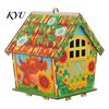 3D Wooden Puzzle DIY Christmas House Rhinestone Painting Kit, Sunflower Diamond Art Decoration Craft Cabin, Handicraft Arts Ornament for Desktop