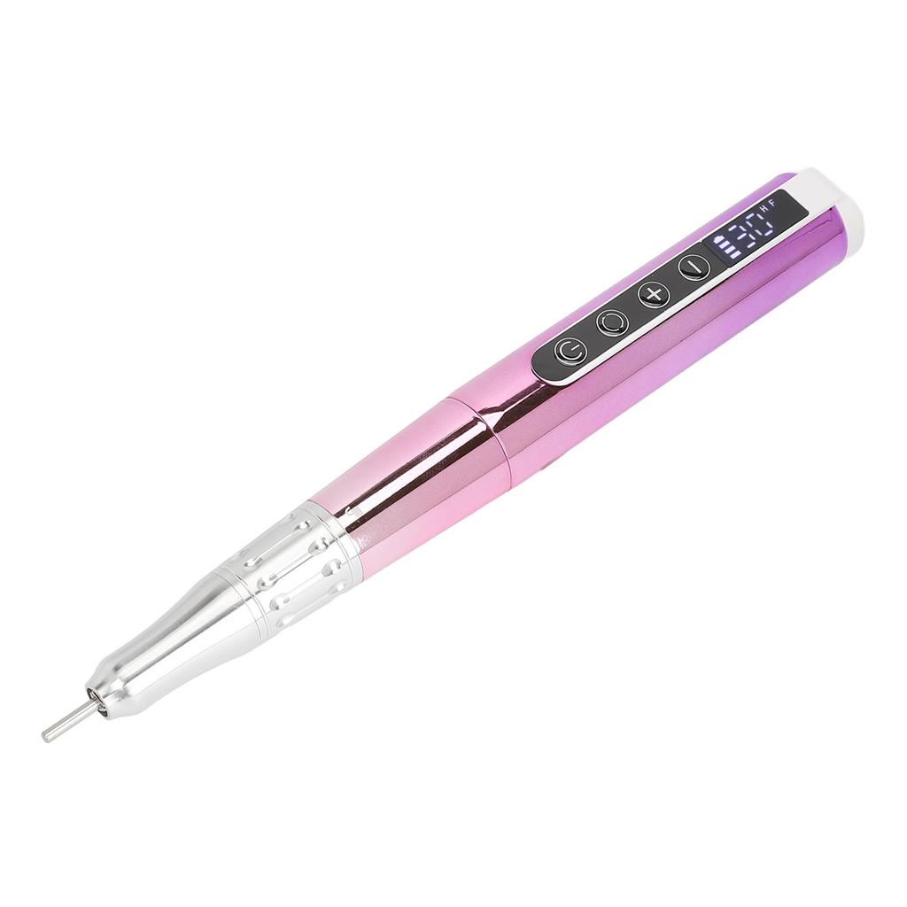 Electric Nail Drill Pen Coreless Motor 30000RPM High Speed Adjustable Nail File Set with 6 Drill