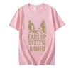 Немецкая овчарка Ears Up System Armed T-Shirt Трендовая футболка Футболки Топы Унисекс Повседневные летние футболки Модные мужские брендовые футболки