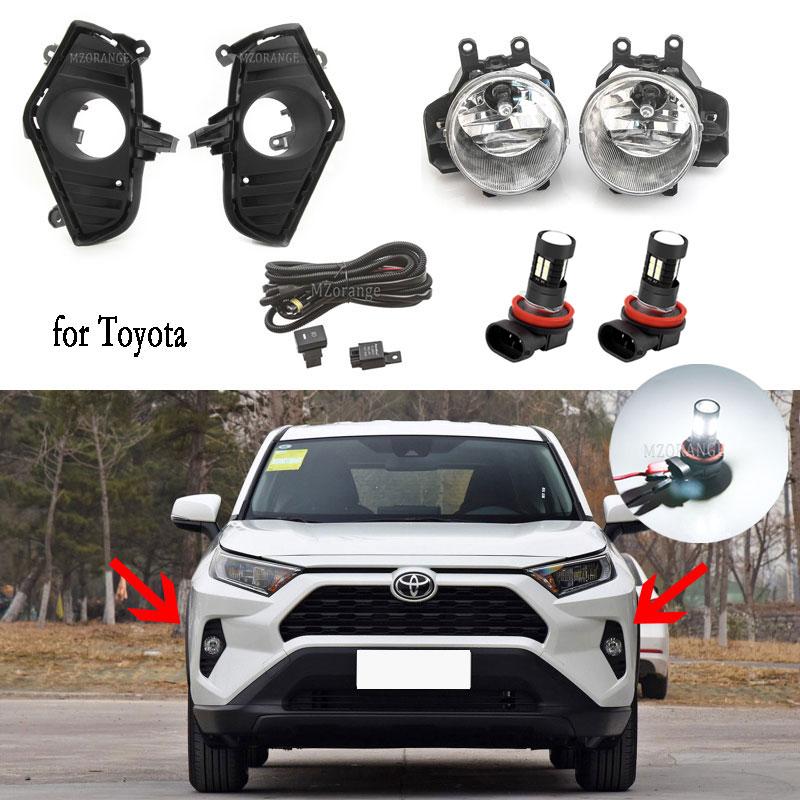 Противотуманные фары светодиодные противотуманные фары для Toyota RAV4 RAV 4 XA50 2019 2020 2025 фара галогенная противотуманная фара крышка противотуманной фары решетка рамка