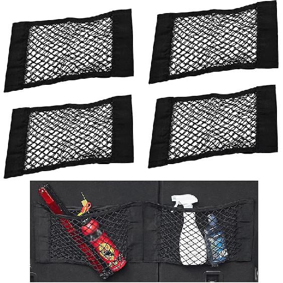 Universal Mesh Cargo Net Storage Net Wall Sticker Organizer Pouch Bag Storage Mesh Net For Car Trunk Storage Add On Organizers For Car Truck (15" X