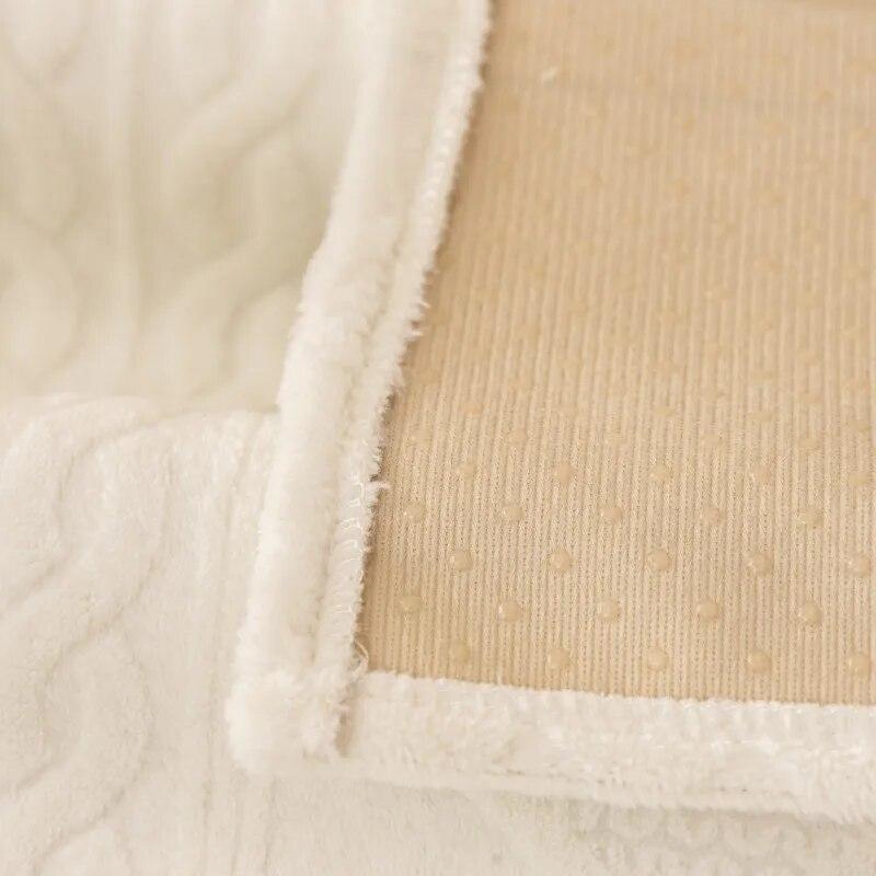 Winter Plush Sofa Cover Thickened Velvet Non-Slip Soft Warm Universal Living Room Cushion Backrest Armrest