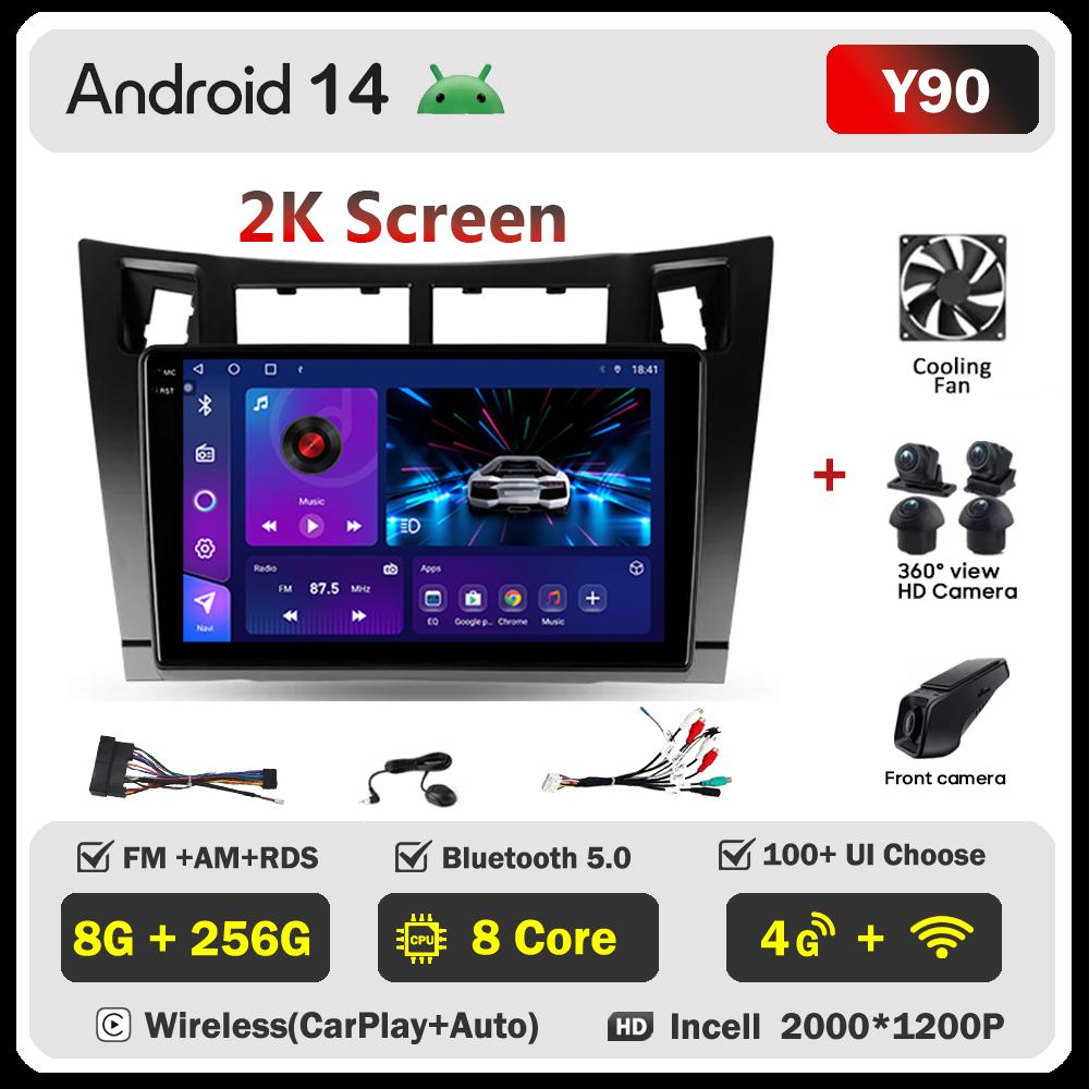 Для Toyota Yaris XP90 2005 - 2012 Автомобильный радиоплеер Car Carplay Screen Autoradio Mirror Link Car Intelligent Systems Сенсорный экран