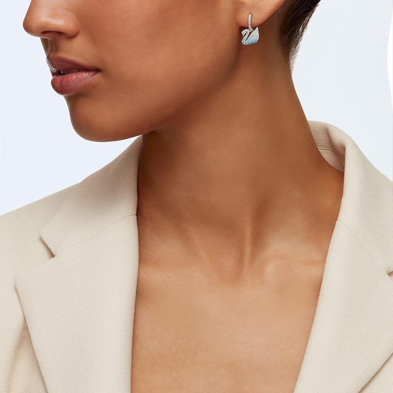 Swarovski Серьги из искусственного хрусталя женские синие