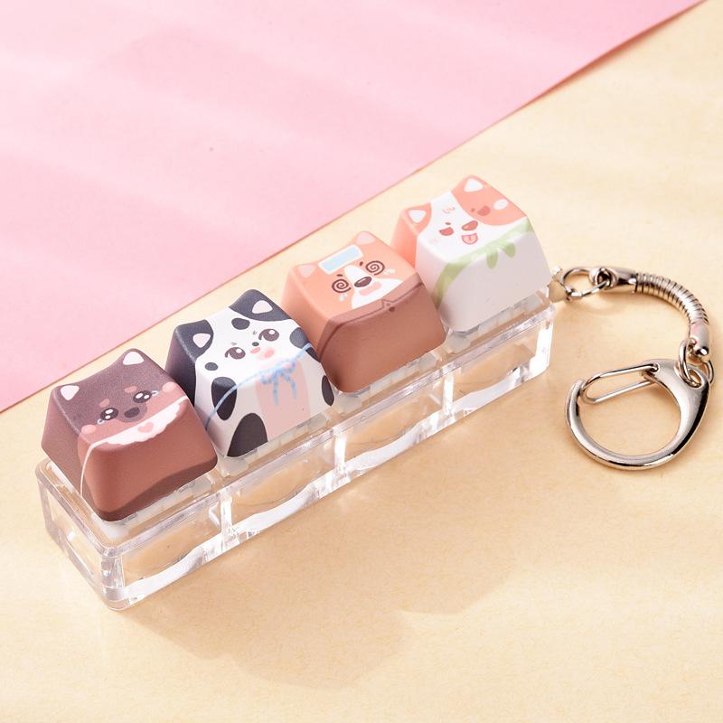 Модный Брелок-Fidget Кот Собака Снятие Стресса Механический Нажимной Подвеска для Школьного Рюкзака Подвески Подарки для Кампуса
