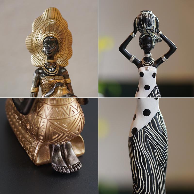 Творческие африканские черные украшения из смолы Экзотический дом Гостиная Вход Винный шкаф ТВ Тумба Украшения
