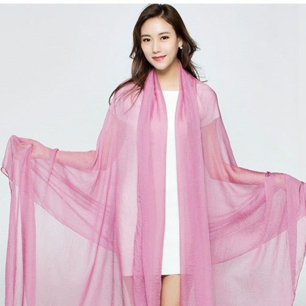 Anti-UV Women Shawl Chiffon Fabric Long Wrap Shawl New Headscarf Gift