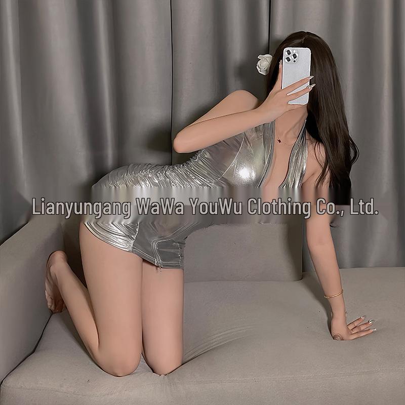 Кокетливое Серебристое Мини-Платье Bodycon с Вырезом-Лодочкой и Открытой Спинкой на Молнии для Женщин Больших Размеров