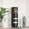 Shoe Cabinet in Black Oak Look 25 x 27 x 102 cm Engineered Wood