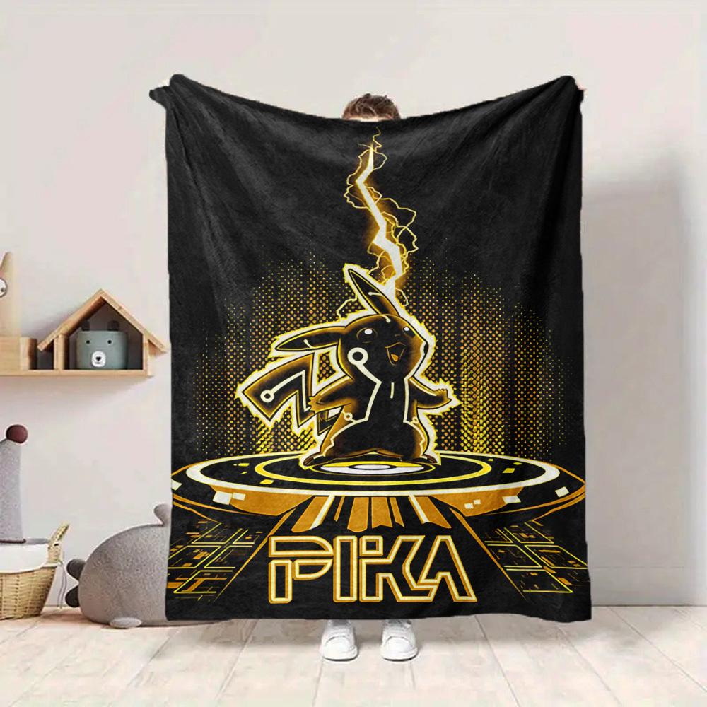 1pc Pikachu Electric Flannel Blanket, Soft Skin Friendly with Digital Printing, Various Sizes Available for Family, Friends, Birthday