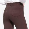 Women Office Pants Elastic High Waist Solid Color Trousers with Pockets Light Flared Fit Office Casual Pants