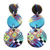 [R6419] - Multicolored 'Columbine & Harlequin' Handcrafted Earrings - 47x18 Mm