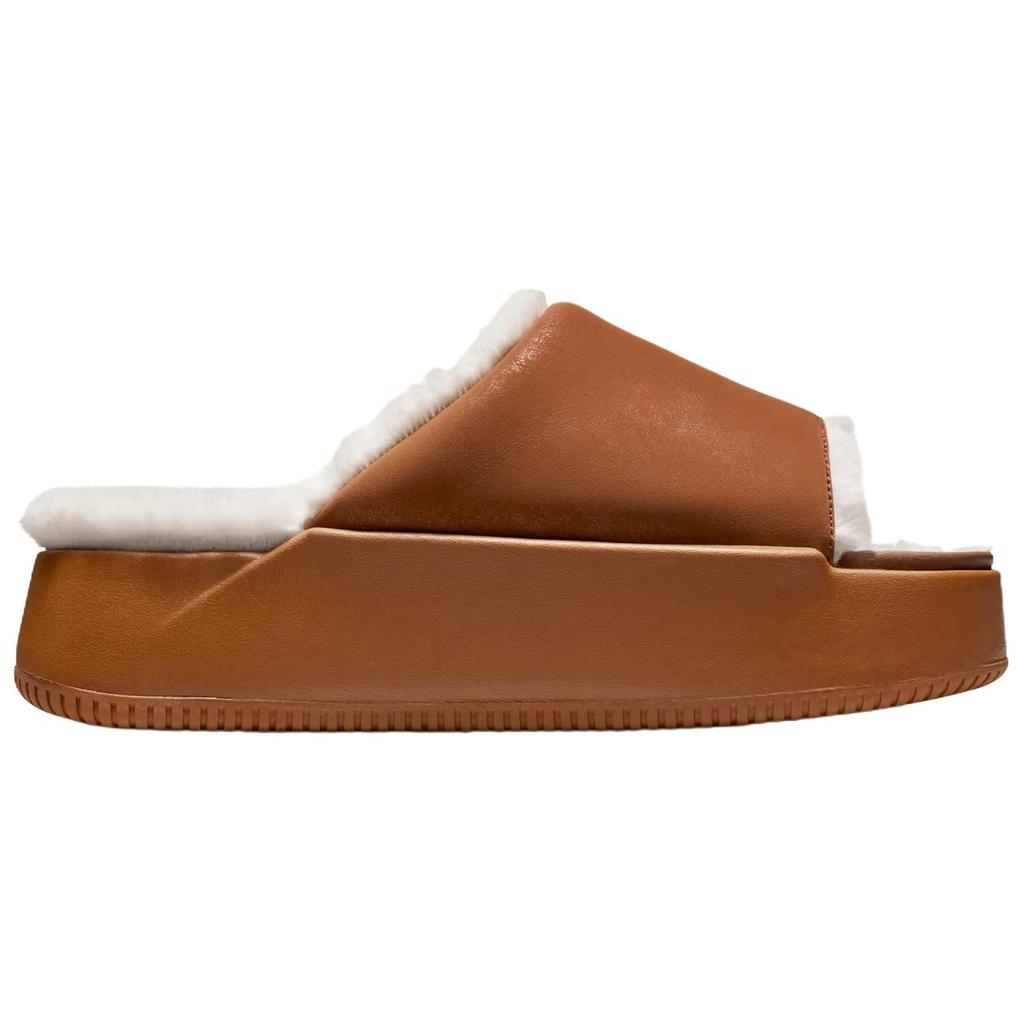 Nike Женские коричнево-белые шлепанцы Calm Slide HV8560-200