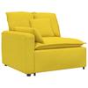 Modular Sofa End Module with Armrest and Cushions Light Yellow 100 cm
