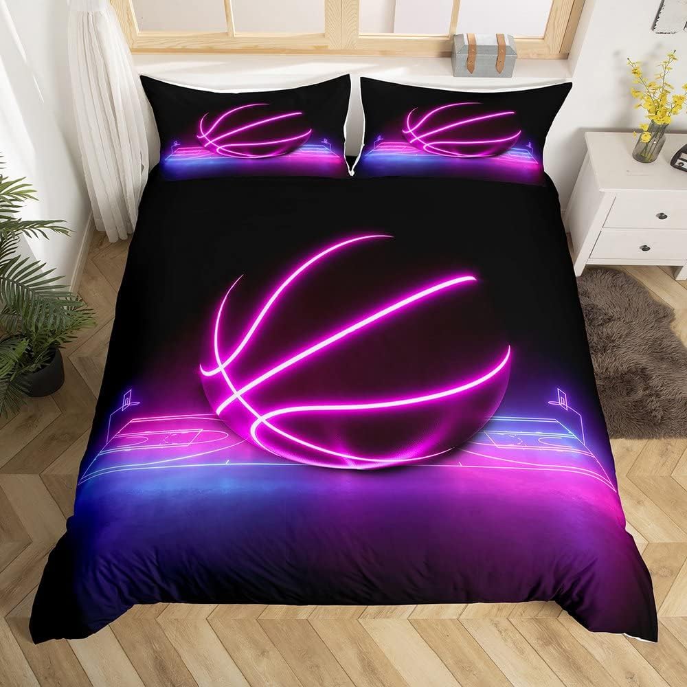 Пододеяльник для баскетбола Твин Квин Для мальчиков Подростков Спальня Спортивные Игры Постельное белье Рустик Фермерский дом Деревянная доска Чехол для одеяла