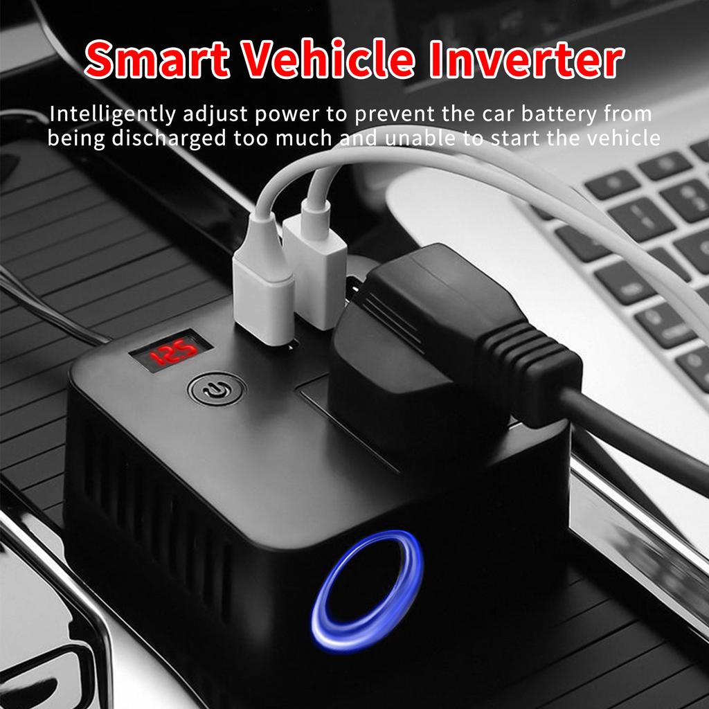 Автомобильный инвертор 150 Вт пиковый DC12 В/24 В в 110 В/220 В светодиодные дисплейные розетки адаптер питания инвертора с зарядным устройством QC 3.0 USB