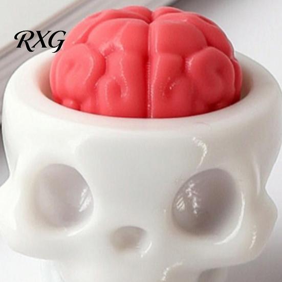 Brain Flower Desktop Ornament 3D Printed Skull Keyboard Clicker, Stress-Relief Keytop Bag Portable Fidget Gadget for Travel Charm, Creative Focus Aid