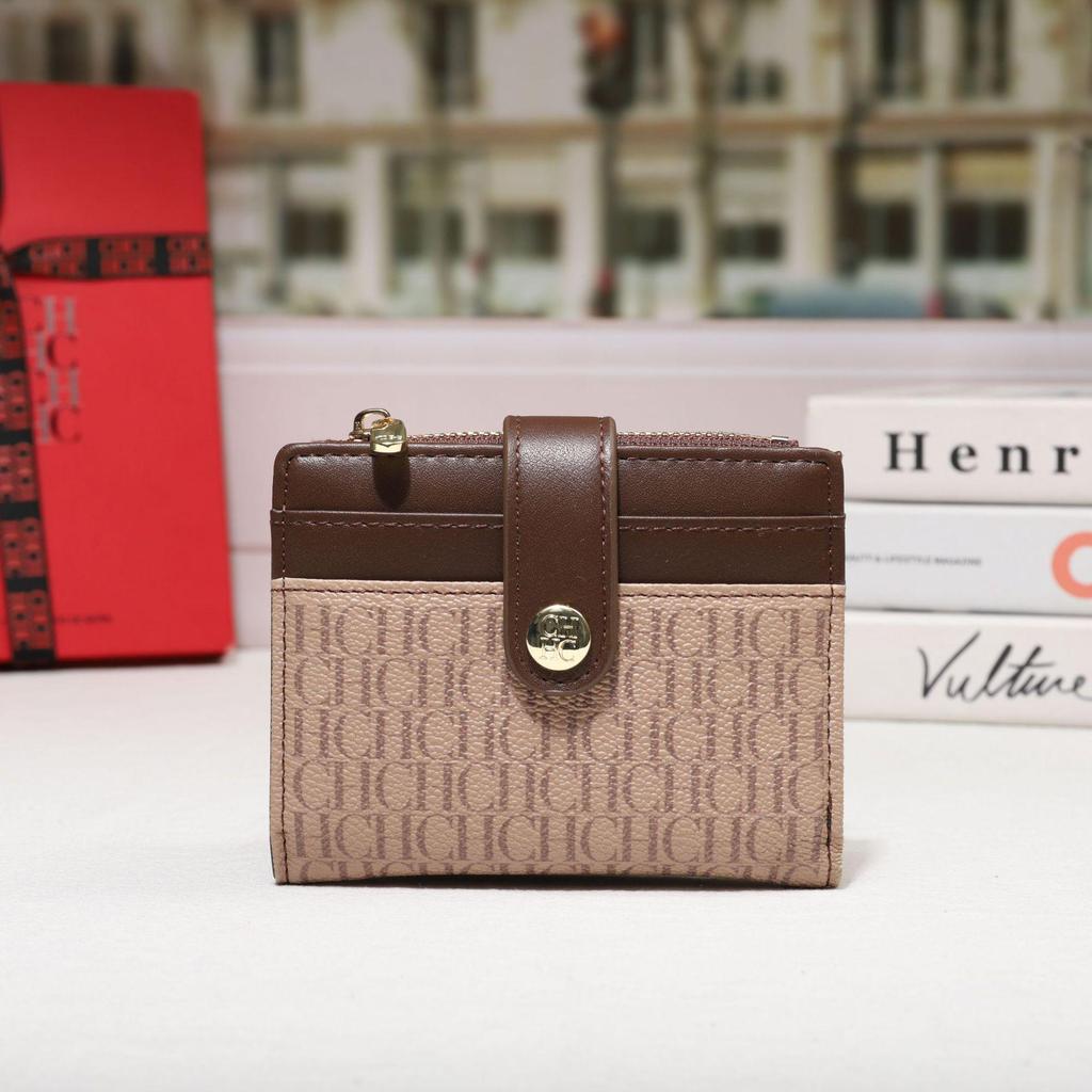 Женский мини-кошелек для монет CHHC 2024 - Стильный короткий кошелек с держателем для карточек с письмами, нишевый дизайн и стиль INS