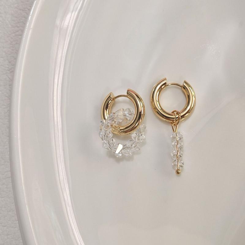 Модные асимметричные серьги-подвески в виде сердца и звезды для женщин, простые геометрические круглые серьги-кольца, ювелирные аксессуары, подарок