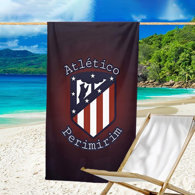 1pc Atletico Madrid Beach Towel, Beach and Seaside Swimming Pool Equipment, Fashion Pattern, Rectangular, Travel Essentials