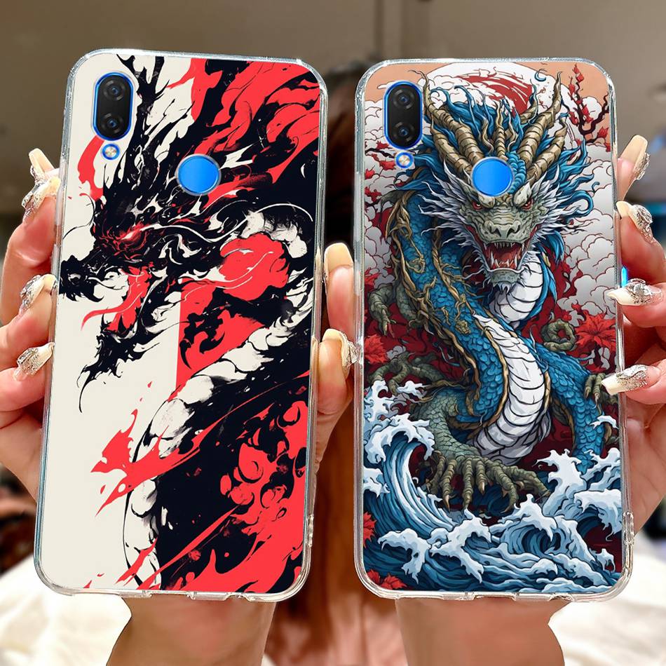 Для Huawei Nova 3i INE-LX1 INE-LX2 Чехол для телефона с рисунком «Крутой Дракон и Тигр» Для Huawei Nova3i Мягкие силиконовые TPU чехлы
