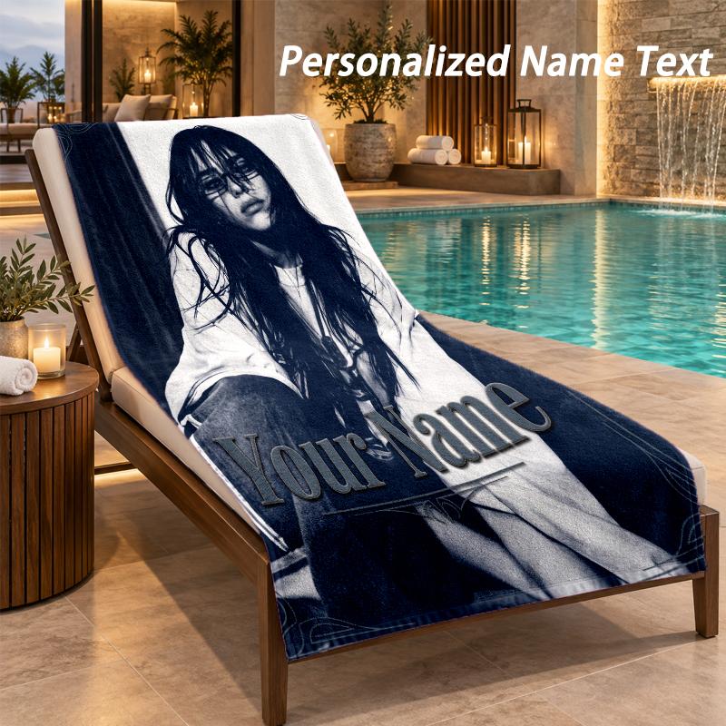 Billie Eilish Custom Name Beach Towel Large Soft Towel for Indoor Bathroom Outdoor Beach