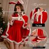 Red Plush Shawl Lingerie - Christmas Role-Play Tie-Up Cape