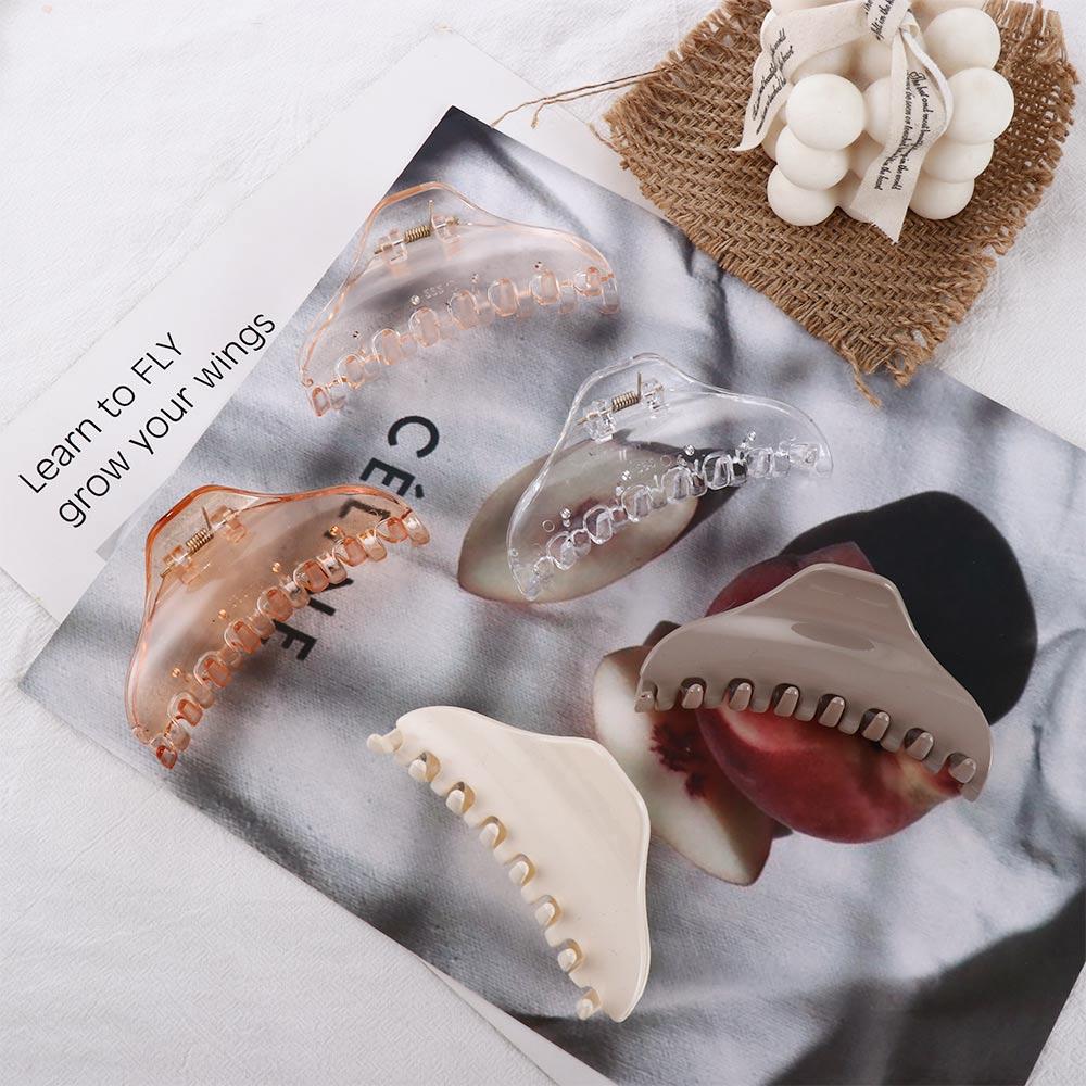 Simple Korean Transparent Woman Girls Crab Clips Hair Accessories Ponytail Holder Hair Claws