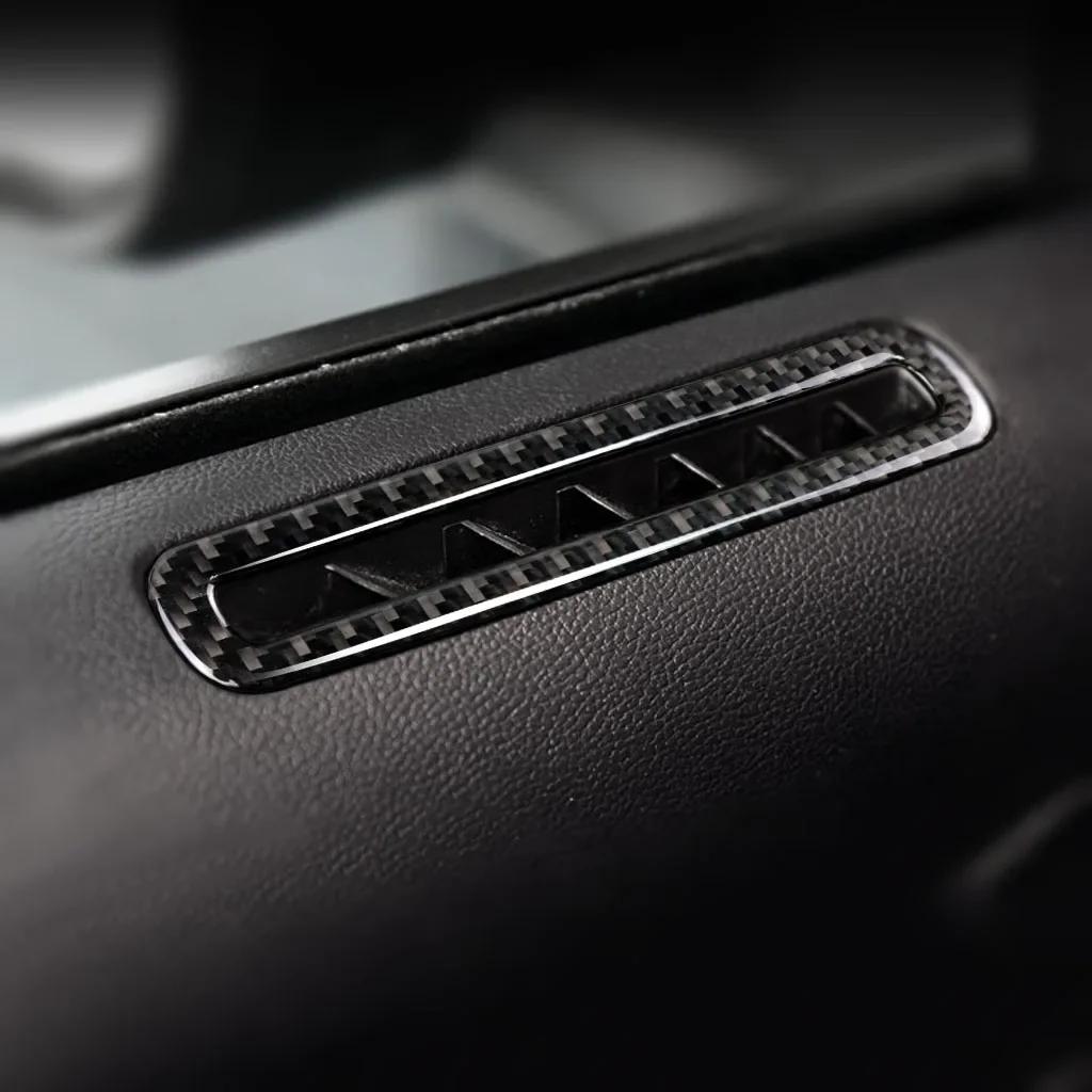Для Ford Mustang 15-17 Углеродное волокно Накладка на молдинг воздуховыпускного отверстия кондиционера на двери автомобиля Наклейка Отделка Автостайлинг Автоаксессуары Наклейки