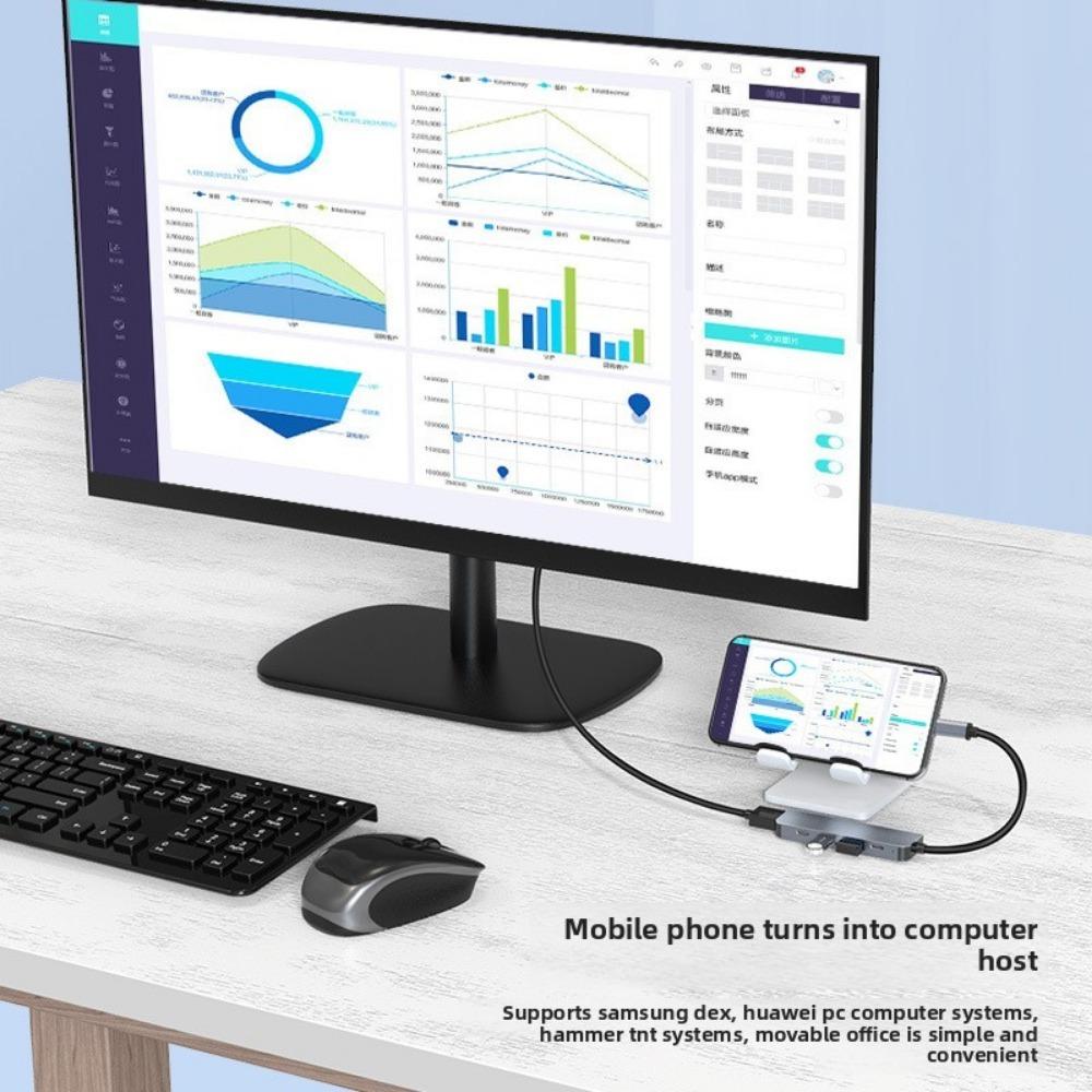 5 In 1 USB C Hub HDMI Adapter USB 3 0 Ports for Laptop Monitor Projection Multi Port Type C Dock