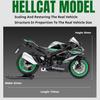 1/12 Kawasaki ZX-10R Мотоцикл Игрушечная модель автомобиля Литье под давлением со звуком и светом Подвеска заднего колеса Модели транспортных средств Коллекционируйте подарки