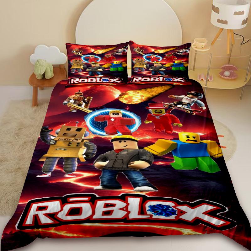Пододеяльник Roblox Мультяшный Игровой Постельное белье для Подростков Комплект Покрывало для Одеяла Мягкое Спальня Общежитие Домашний Декор Лучшие Подарки