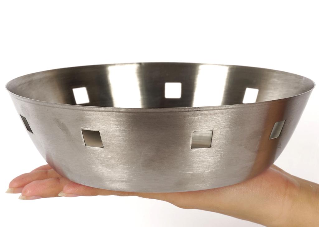 Trifri Stainless Steel Round Platter Basket For Chapathi, Naan Serving Bread Meal Tableware Steel Bread Basket For Serving
