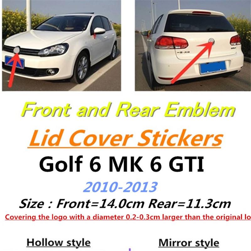 BGL1 2026 New For VOLKSWAGEN VW 2pcs Car Front Grill/Rear Emblem Lid Covers Logo Sticker For golf-6 Golf6 mk 6 2009-2013 Car Emblem C YL2