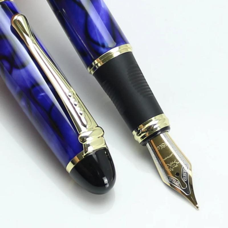 Перьевая ручка JINHAO X450 18KGP 0,5 мм Широкое перо Исполнительная Синяя Мраморная 21 Стиль Канцелярские товары Школьные и Офисные Принадлежности Пишущие Ручки