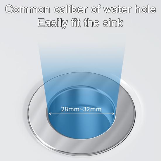 Pop-Up Sink Stopper for 1.1-1.45 Inch Upgraded 2-in-1 Design with Removable Stainless Steel Basket Hair Catcher Easy Install Clean Bathroom Sink