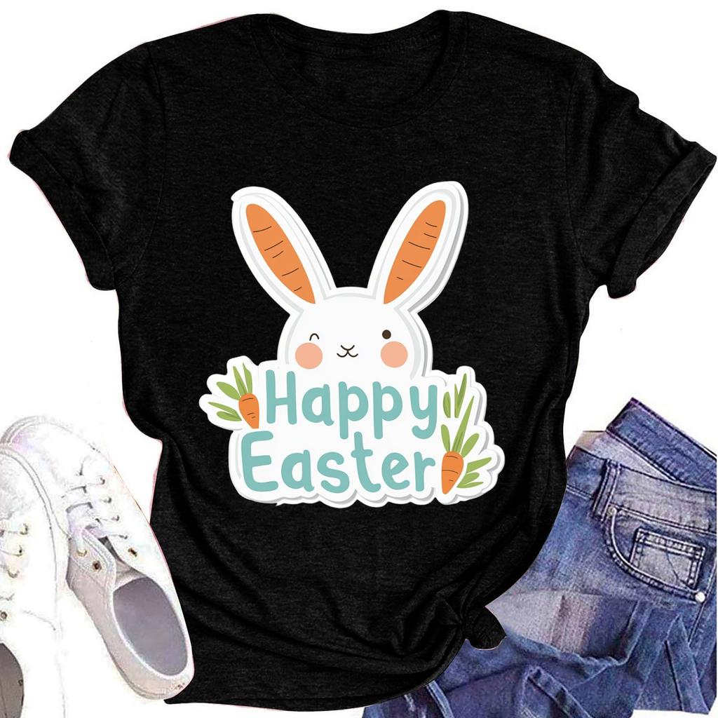 Women's Printed Round Neck Short-sleeved T-shirt Top