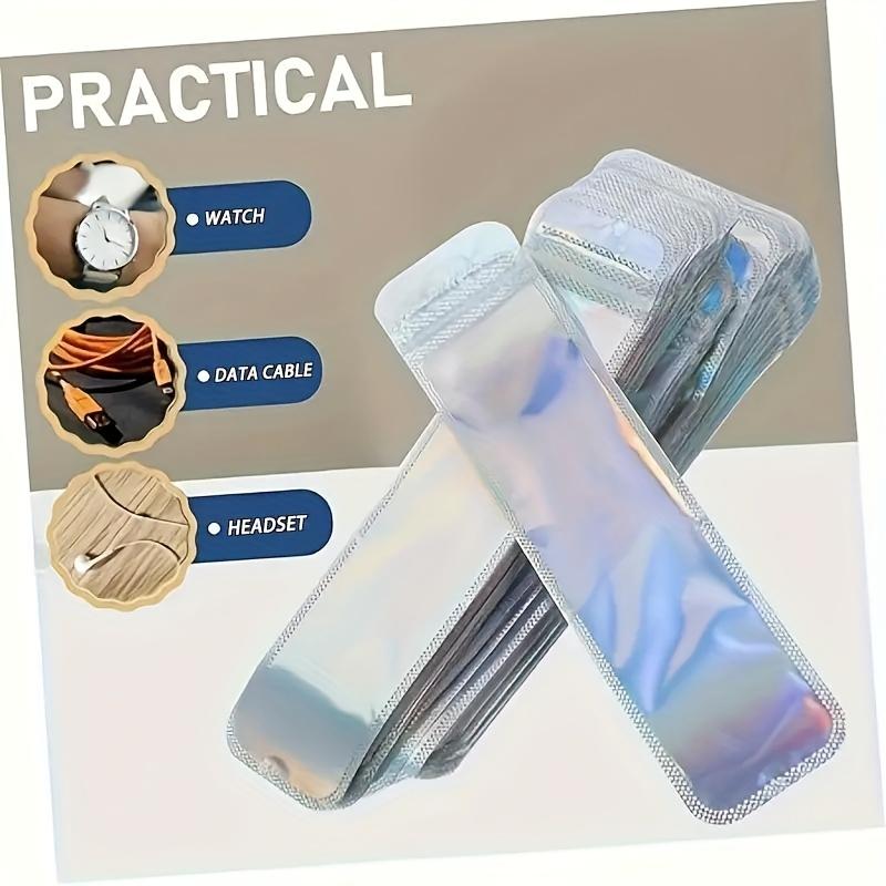 50/100 шт. Радужные лазерные подарочные мешочки, Многоразовые пакеты на молнии для косметики, украшений, ручек, органайзер, Радужные цвета