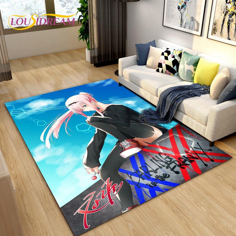 Ковер Zero Two DARLING In The FRANXX Аниме, Ковер для Гостиной, Спальни, Дивана, Прихожей, Декор, Детский Нескользящий Коврик для Пола