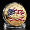 US Independence Day Commemorative Coin July 4th Helicopter Fighter Double sided Colored Metal Collection Craft Seal