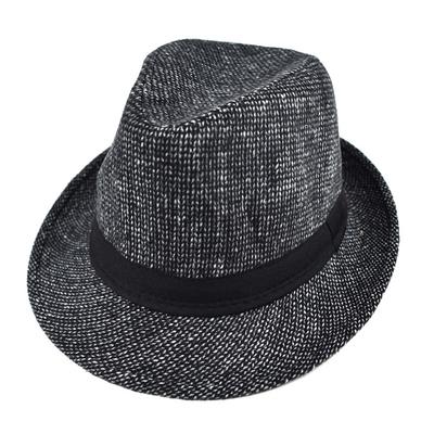 Британская зимняя шерстяная клетчатая шляпа-цилиндр для мужчин среднего возраста, шляпа в стиле джаз, солнцезащитная шляпа с большими теплыми полями, шляпа-федора для свадебной вечеринки