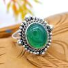Кольцо из натурального зеленого оникса с драгоценным камнем Кольцо из стерлингового серебра 925 пробы Камень ручной работы Твердый бохо-шикарный камень Ювелирные изделия для женщин - 5,77 г