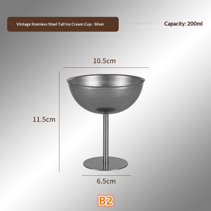 Multipurpose Stainless Steel Goblet for Serving Ice Cream and Fruit Desserts