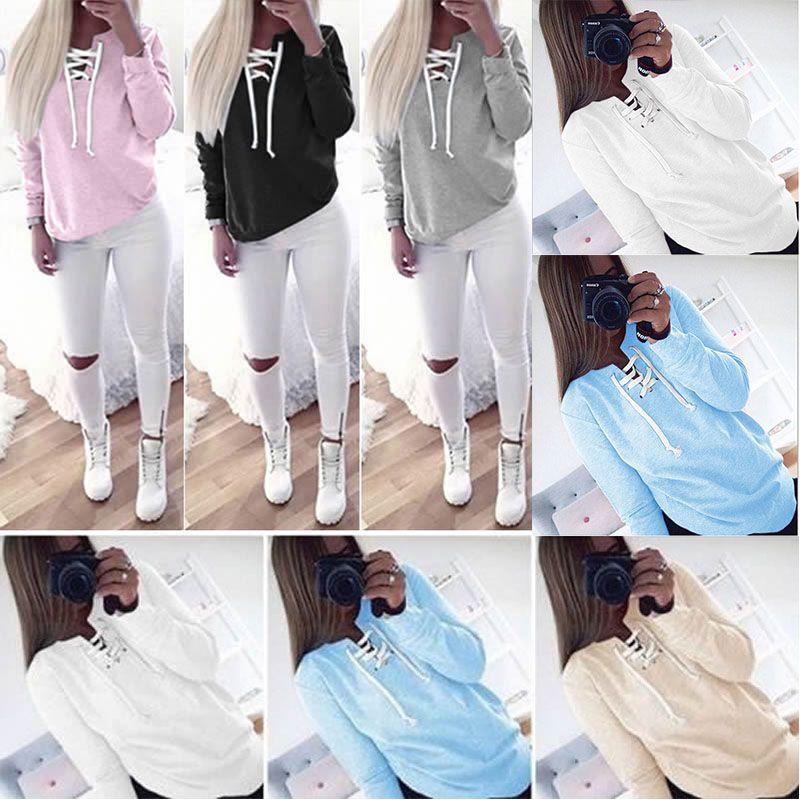 Cozy Women Sweat Sweatshirt Baggy Jumper Plain Pullover Tops Sweater Ladies Oversized
