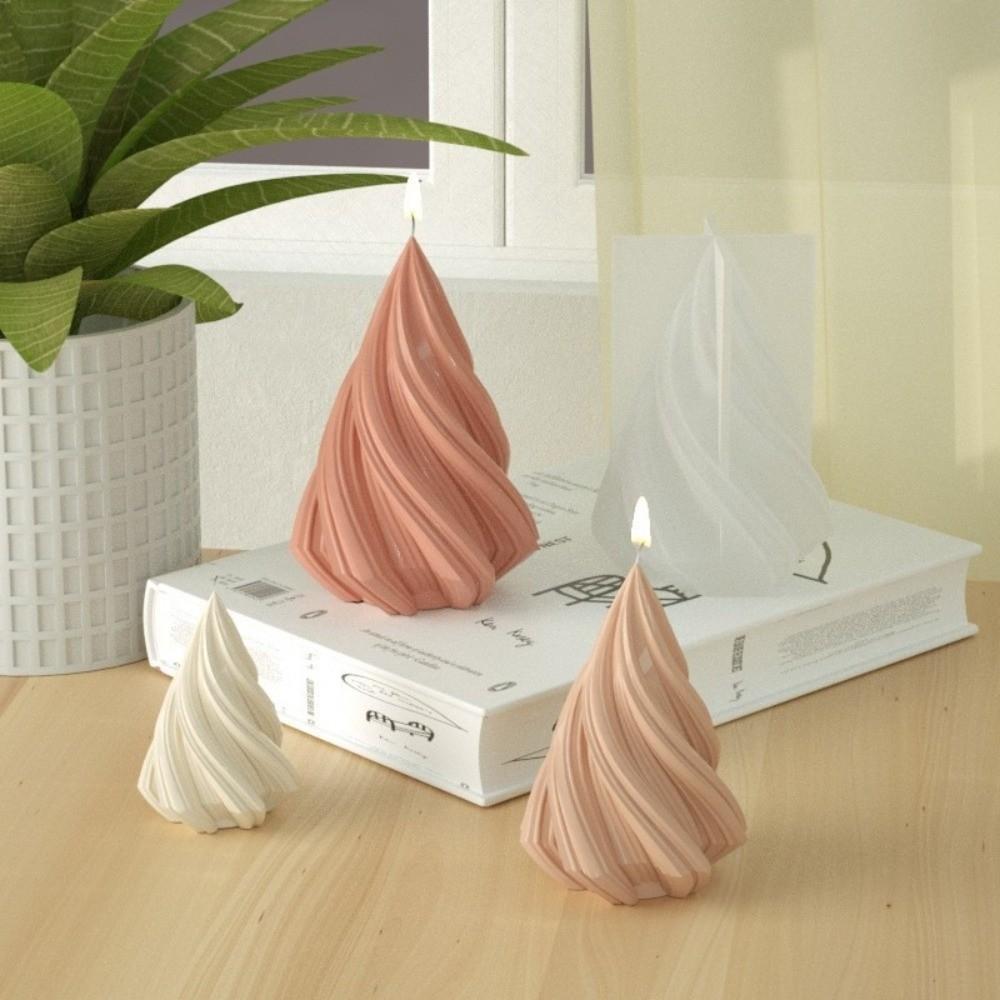 Новая силиконовая форма для ароматических свечей, для изготовления поделок, абстрактное искусство, форма для конусных свечей, дизайн с завитками, форма для гипса и смолы, домашний декор