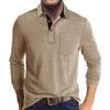 New Men's Long-Sleeved Business Polo Shirt Men's Casual Loose-Fit T-Shirt