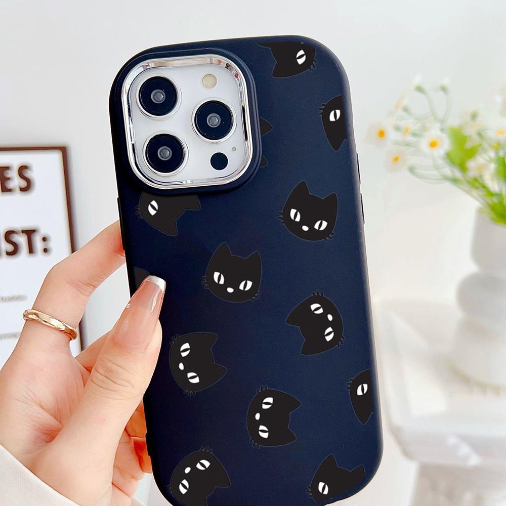 LZ8 Cartoon Cat Cute Art Soft Phone Case for Samsung S24 Ultra S23 Plus S21 FE A16 A54 A34 A52 A06 Infinix Hot 40 30i Lens Protection Shockproof Cover
