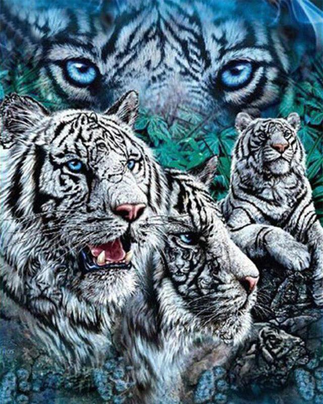 Набор для алмазной живописи животное 5D DIY Алмазная вышивка Белый тигр картинки из стразов мозаика распродажа набор для рукоделия